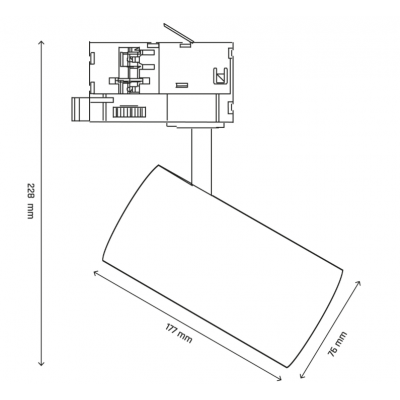 ANDROMEDA PRIME NA SZYNOPRZEWÓD 3F CCT 24W 230V 25st IP20 śr.76x177x228mm BIAŁY SPECTRUM (SLI033039CCT_PW)